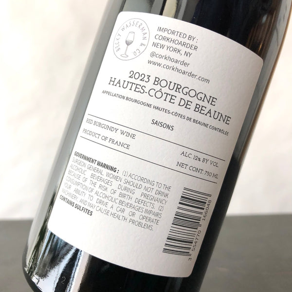 2023 Saisons  Bourgogne Hautes Cotes de Beaune Rouge, Burgundy, France