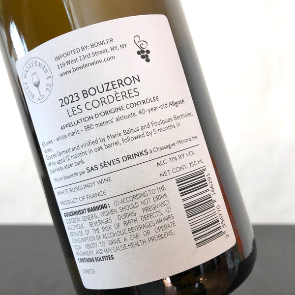 2023 Seves 'Les Corderes' Bouzeron, Burgundy, France