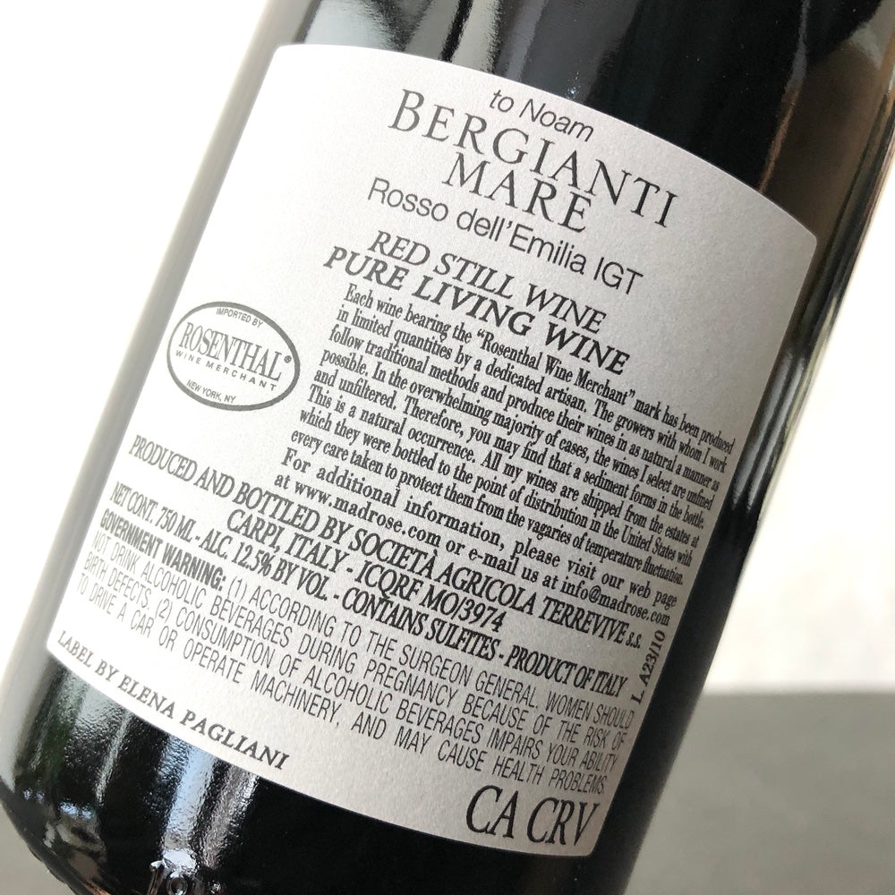 2023 Terrevive ‘Mare’ Rosso dell’Emilia IGT Fermo, Emilia-Romagna, Italy