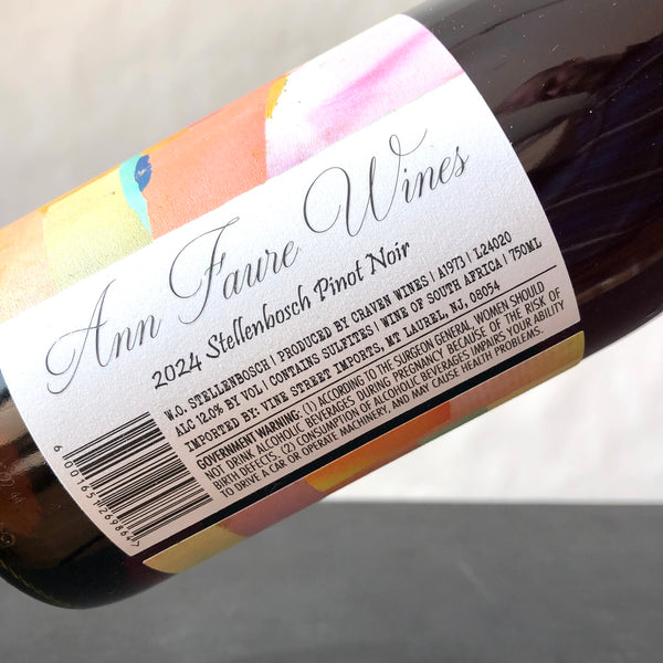 2024 Anne Faure Vineyard (Craven)  Pinot Noir, Stellenbosch, South Africa