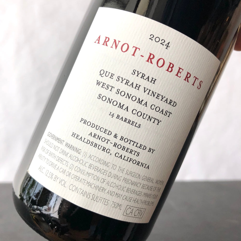 2024 Arnot-Roberts 'Que Syrah Vineyard' Syrah Sonoma Coast, USA
