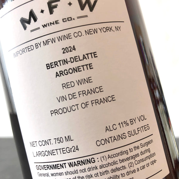 2024 Bertin-Delatte Argonette (Grolleau), Loire, Vin de France