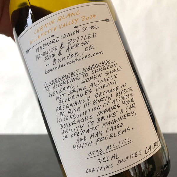 2024 Bow & Arrow Union School Willamette Valley Chenin Blanc Willamette Valley, USA