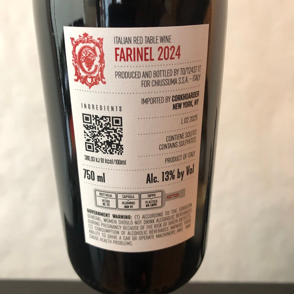 2024 Chiussuma 'Farinel' Rosso, Piedmont, Italy
