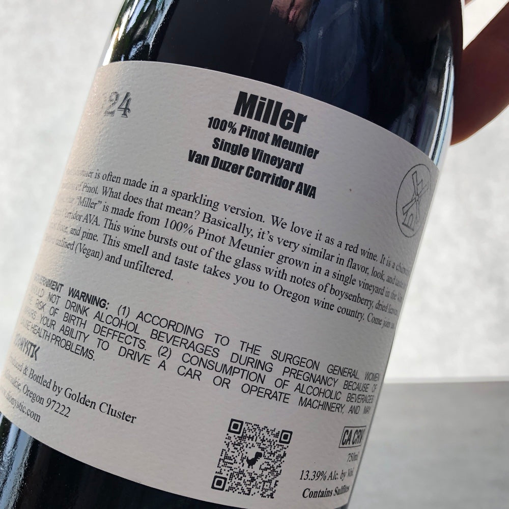 2024 Dionystic 'Miller' Pinot Meunier, Van Duzer Corridor, USA