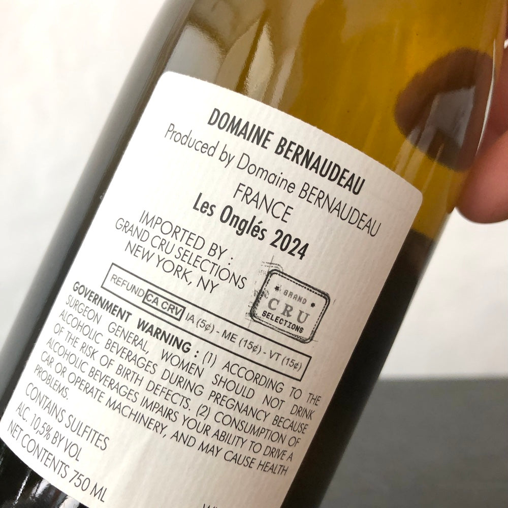 2024 Domaine Stephane Bernaudeau, VDF Blanc Les Ongles, Loire, France