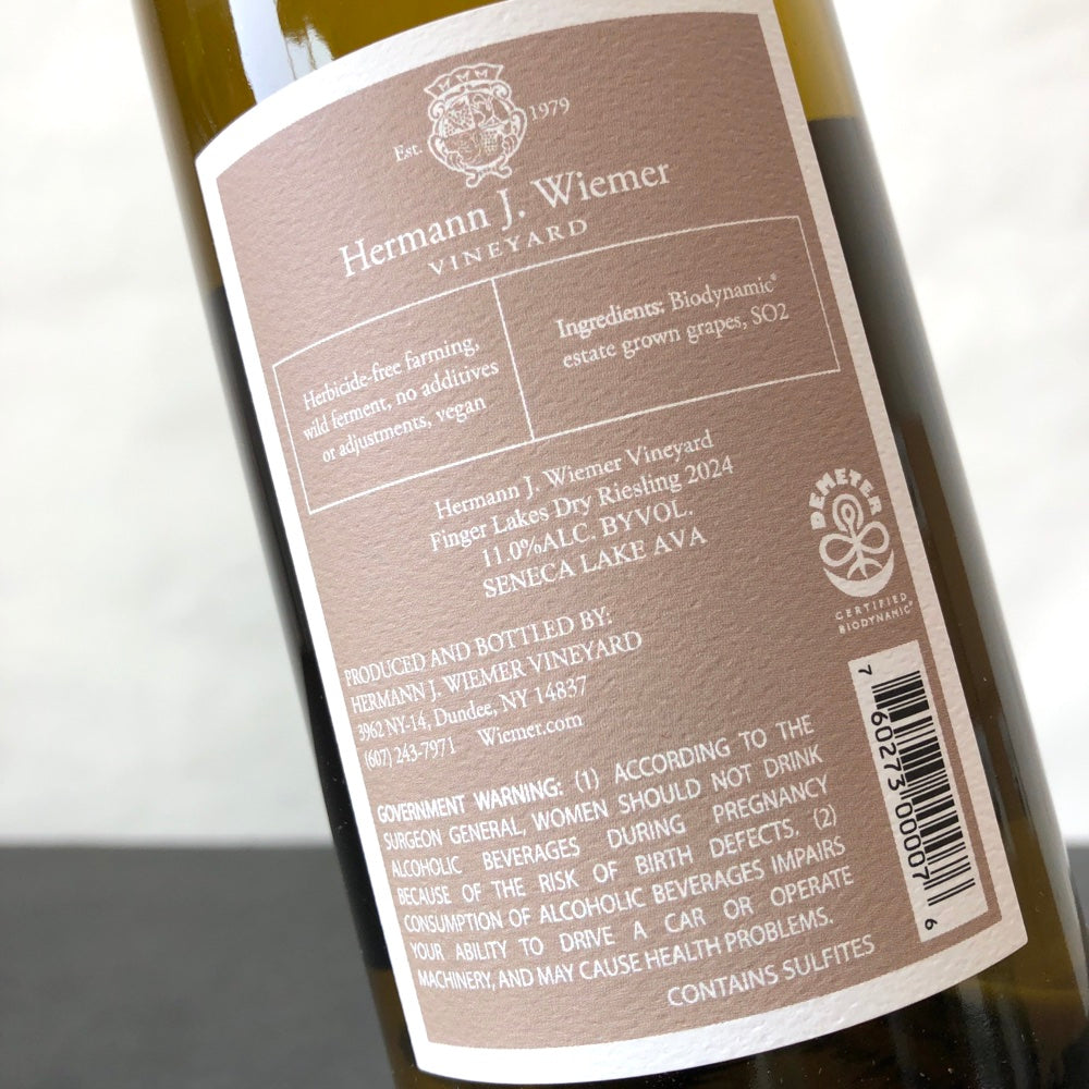 2024 Hermann J. Wiemer, Flower Day Riesling, Seneca Lake, USA