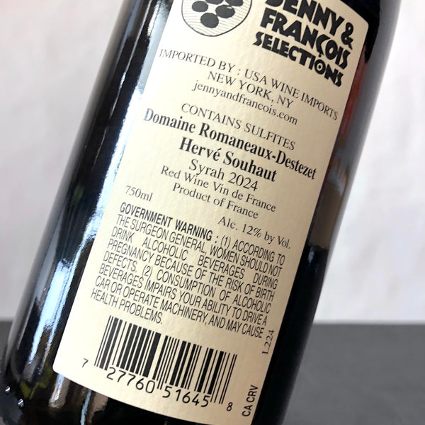 2024 Herve Souhaut Domaine Romaneaux-Destezet, Syrah IGP, Ardeche, France