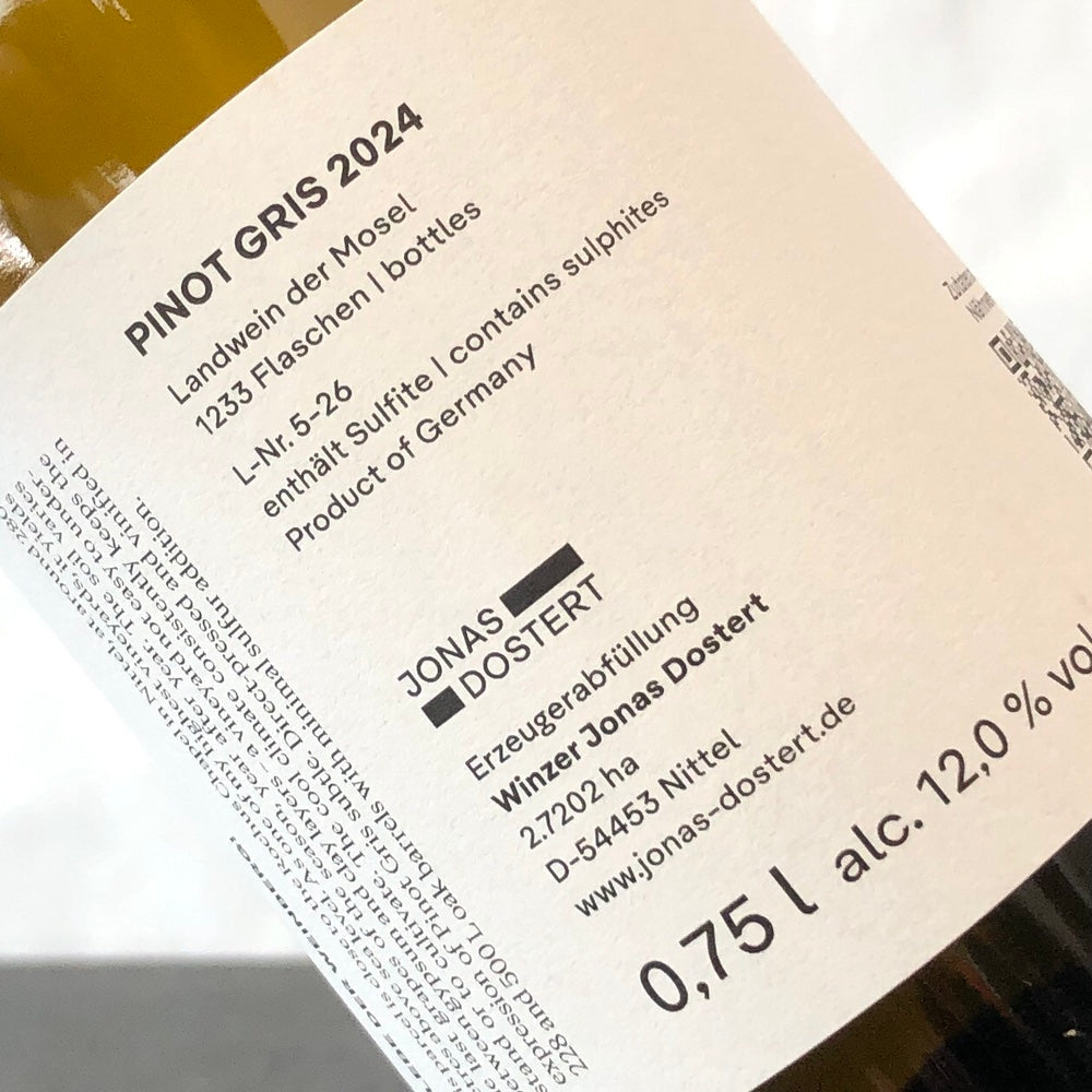 2024 Jonas Dostert Pinot Gris, Mosel, Germany