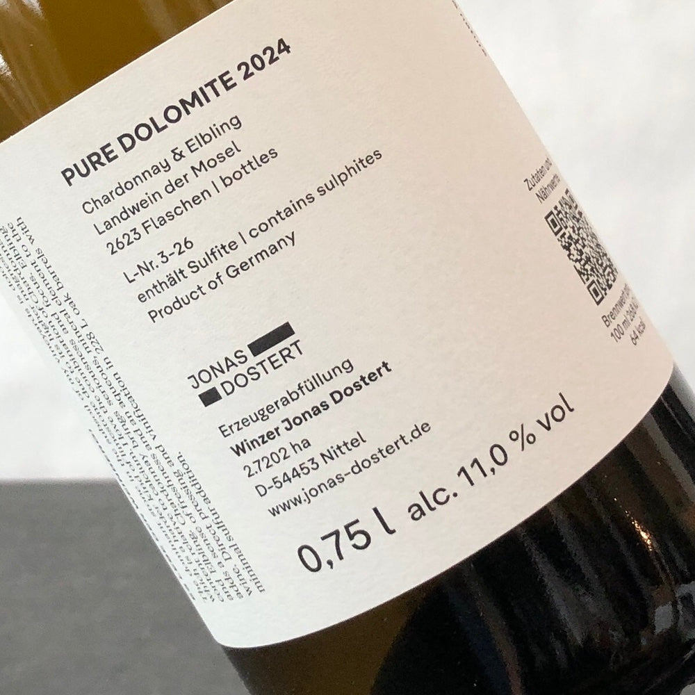 2024 Jonas Dostert 'Pure Dolomite' (Chardonnay/Elbling), Mosel, Germany