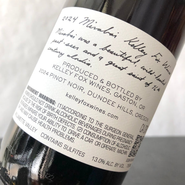 2024 Kelley Fox Wines 'Mirabai' Pinot Noir Dundee Hills, Oregon
