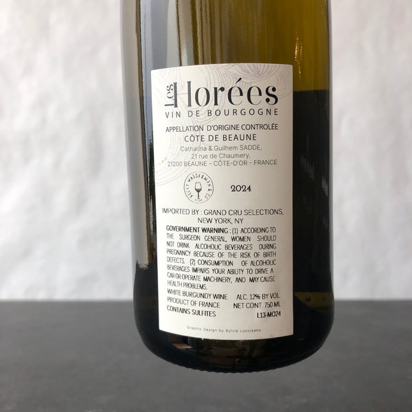 2024 Les Horees Cote de Beaune Blanc Les Monsnieres, Burgundy, France