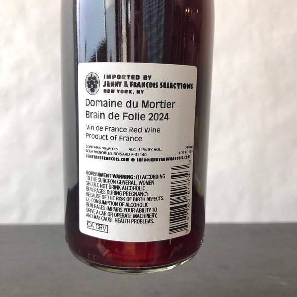 2024 Les Vignes du Mortier 'Brain de Folie' Loire, Vin de France