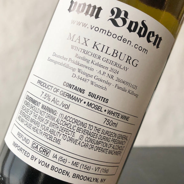2024 Max Kilburg Geierslay Riesling Kabinett, Mosel, Germany