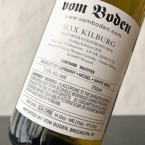 2024 Max Kilburg Goldtropfchen Riesling Kabinett, Mosel, Germany