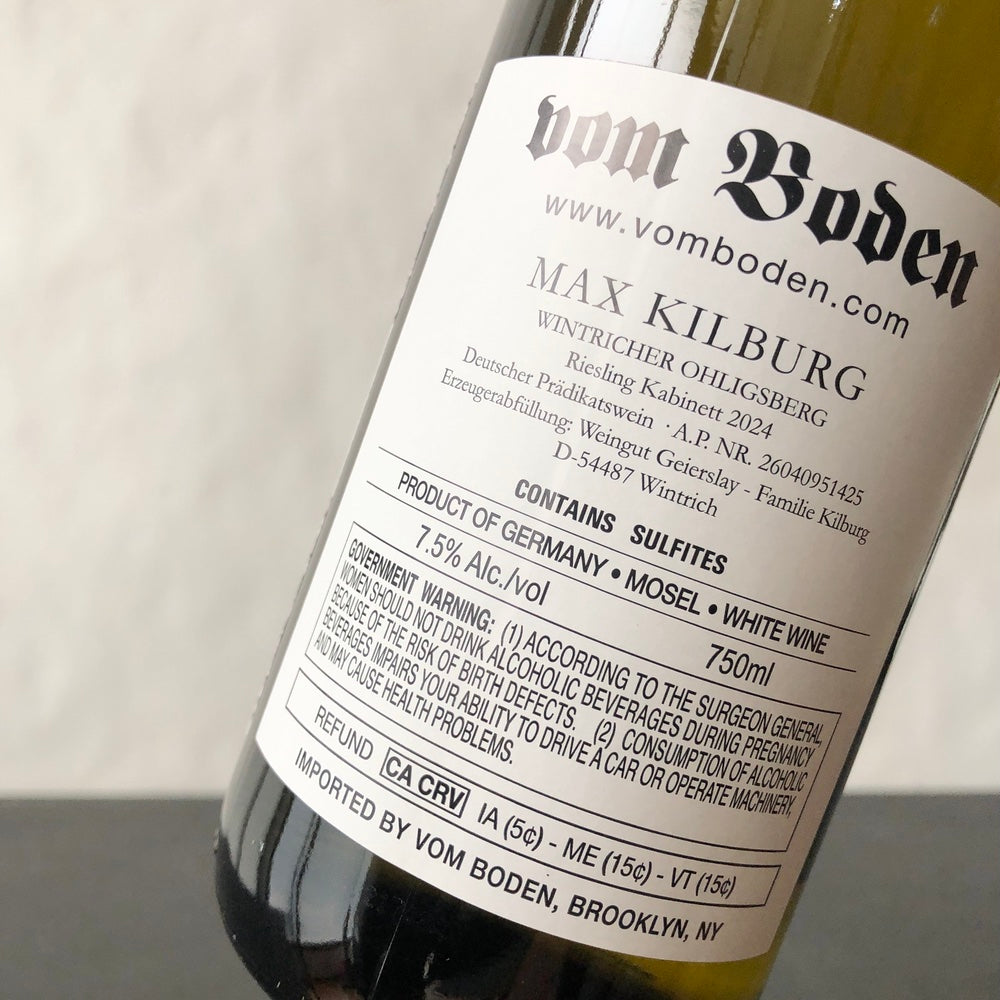 2024 Max Kilburg Ohligsberg Riesling Kabinett, Mosel, Germany
