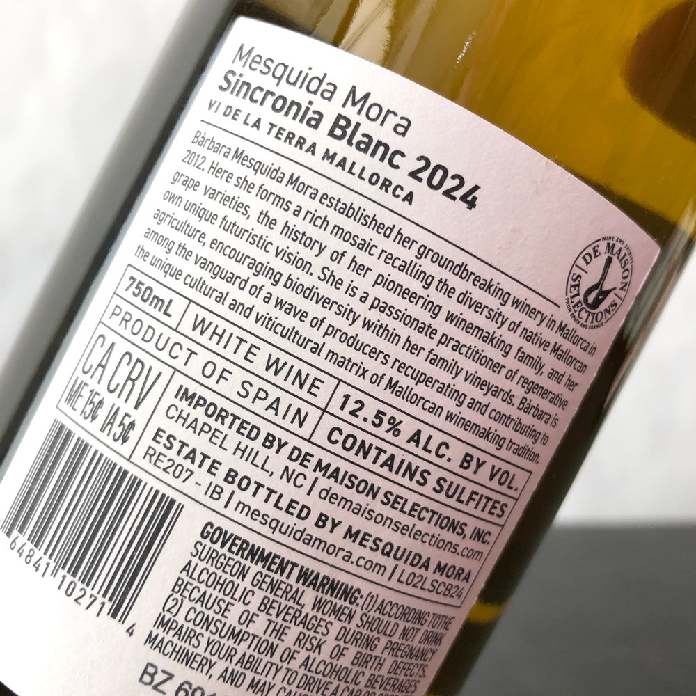 2024 Mesquida Mora, Sincronia Vi Blanc de la Terra de Mallorca, Spain