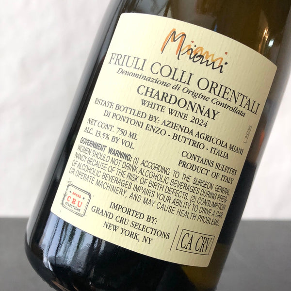 2024 Miani Chardonnay Colli Orientali del Friuli, Friuli-Venezia Giulia, Italy