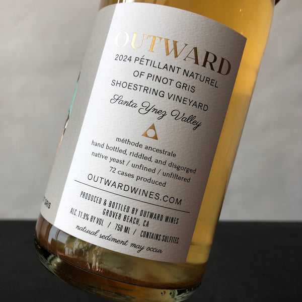 2024 Outward Petillant Naturel of Pinot Gris, San Luis Obispo Coast, USA