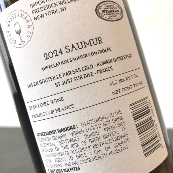 2024 Romain Guiberteau 'Chai de la Dive' Saumur Rose, Loire, France