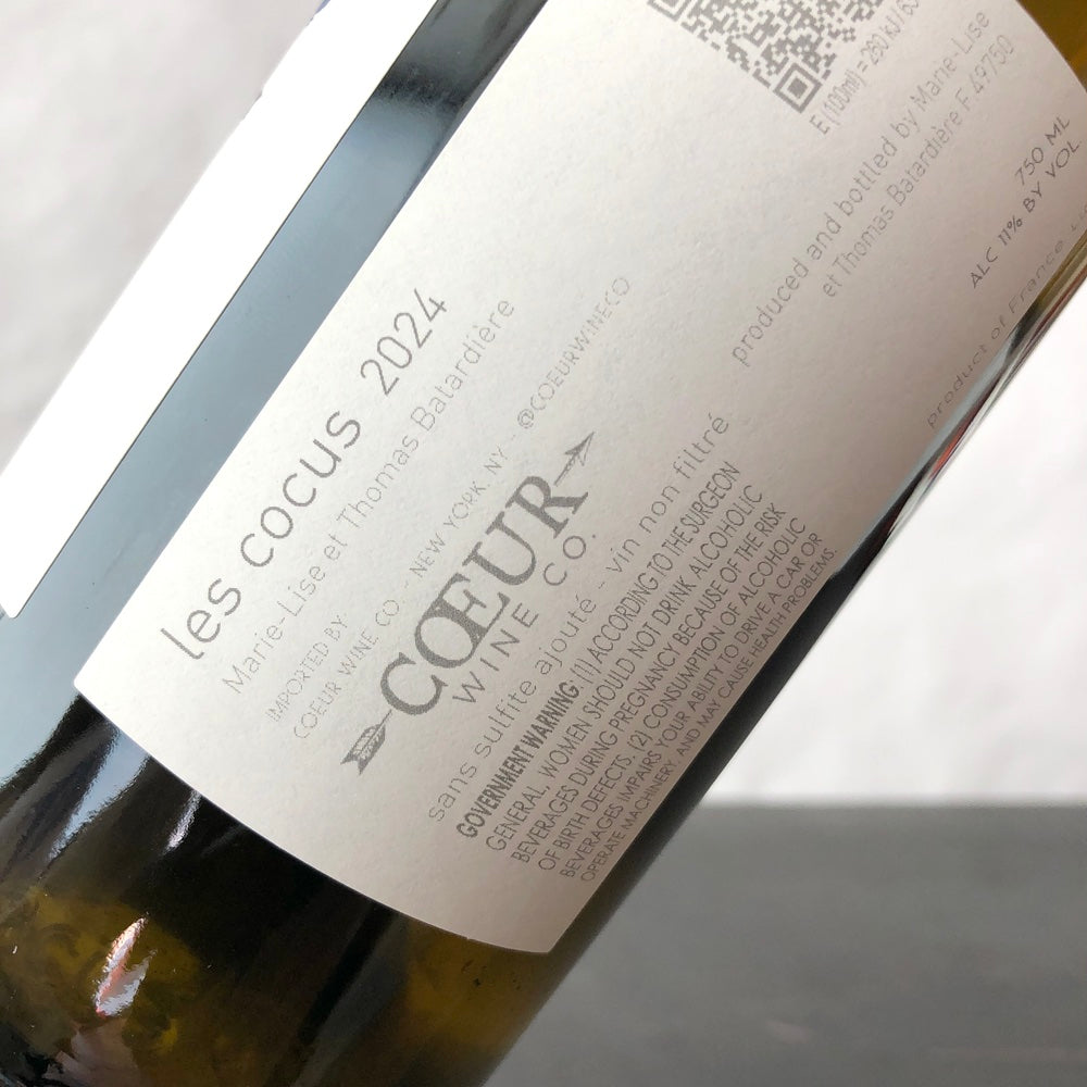 2024 Thomas Batardiere Chenin Blanc 'Le Cocus' VDF, Loire, France