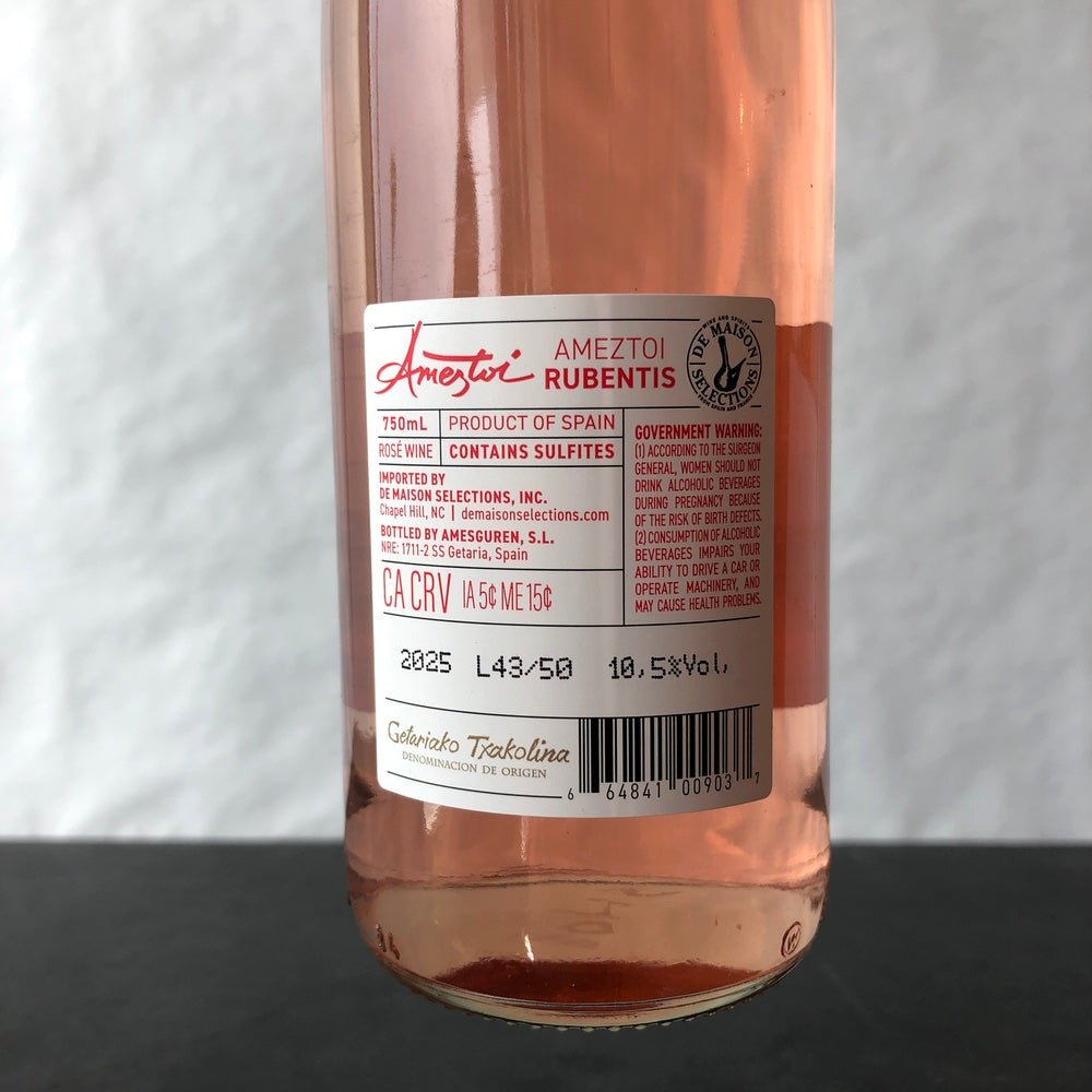 2025 Ameztoi Rubentis Rosado Getariako Txakolina, Spain