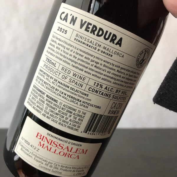 2025 Ca'n Verdura Vins 'Ca’n Verdura' Negre, Binissalem-Mallorca, Spain