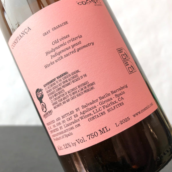 2025 Cosmic Vinyaters Confianca Garnacha Roja Rose, Emporda, Spain