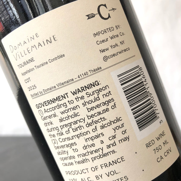 2025 Domaine Villemaine Touraine Cot Loire, France
