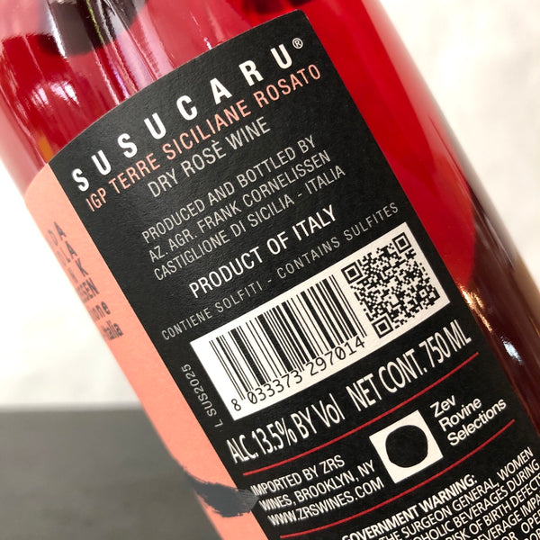 2025 Frank Cornelissen, 'Susucaru' Rosato Terre Siciliane IGT, Sicily, Italy