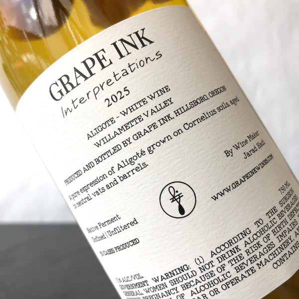 2025 Grape Ink, Aligote Interpretations, Willamette Valley USA