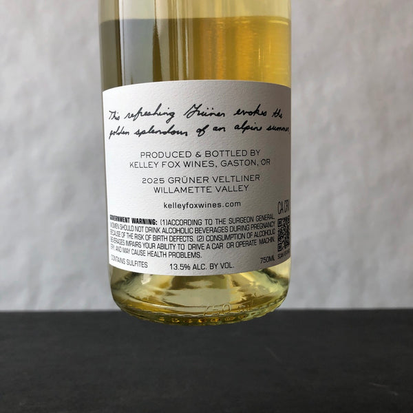 2025 Kelley Fox Wines Willamette Valley Gruner Veltliner, Oregon, USA
