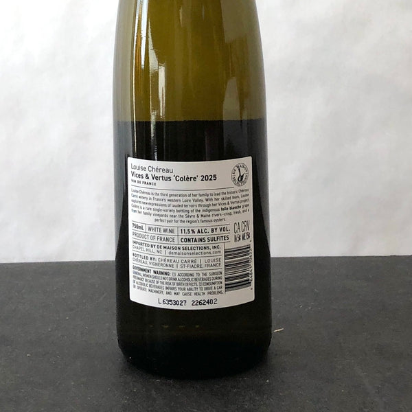 2025 Louise Chéreau (Vices & Vertus) ‘Colère’ Folle Blanche, Loire Valley, France