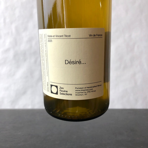 2025 Marie & Vincent Tricot '“DÉSIRÉ”'(Chardonnay) VDF, Auvergne, France