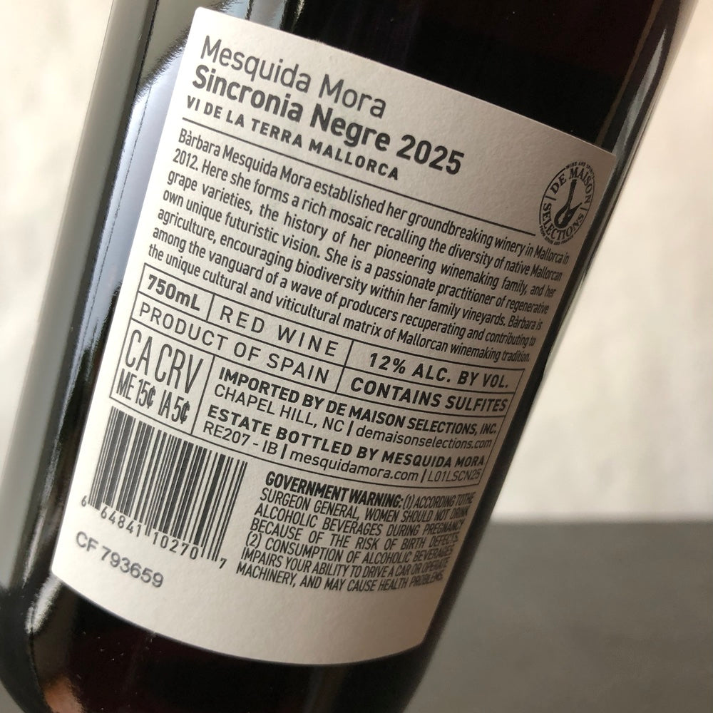 2025 Mesquida Mora, Sincronía Negre, Vi de la Terra de Mallorca, Spain