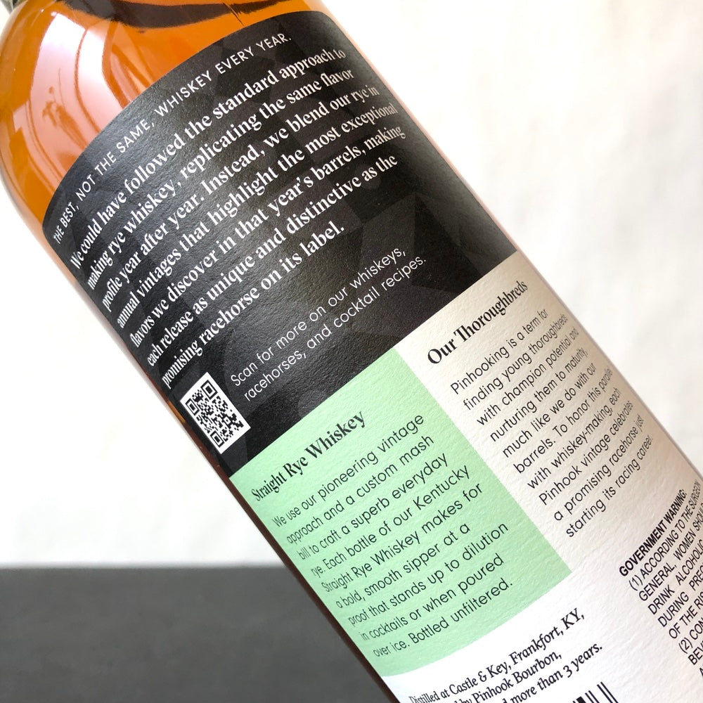 2025 Pinhook Flagship Straight Rye Whiskey (Green Wax)