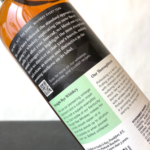 2025 Pinhook Flagship Straight Rye Whiskey (Green Wax)
