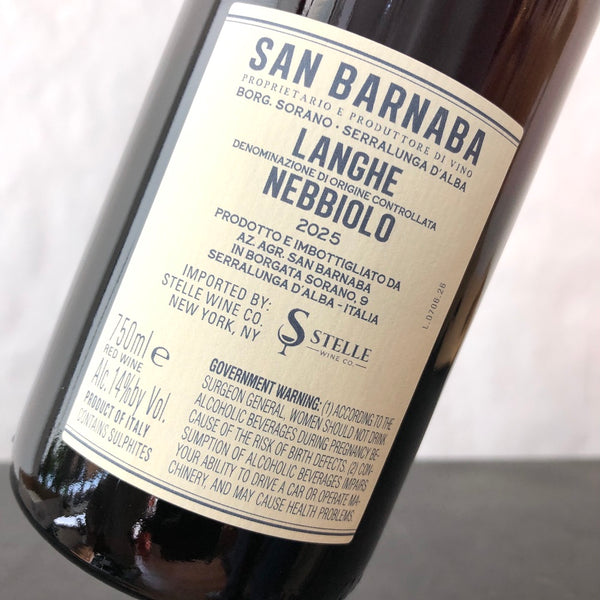 2025 San Barnaba Langhe Nebbiolo, Piedmont, Italy