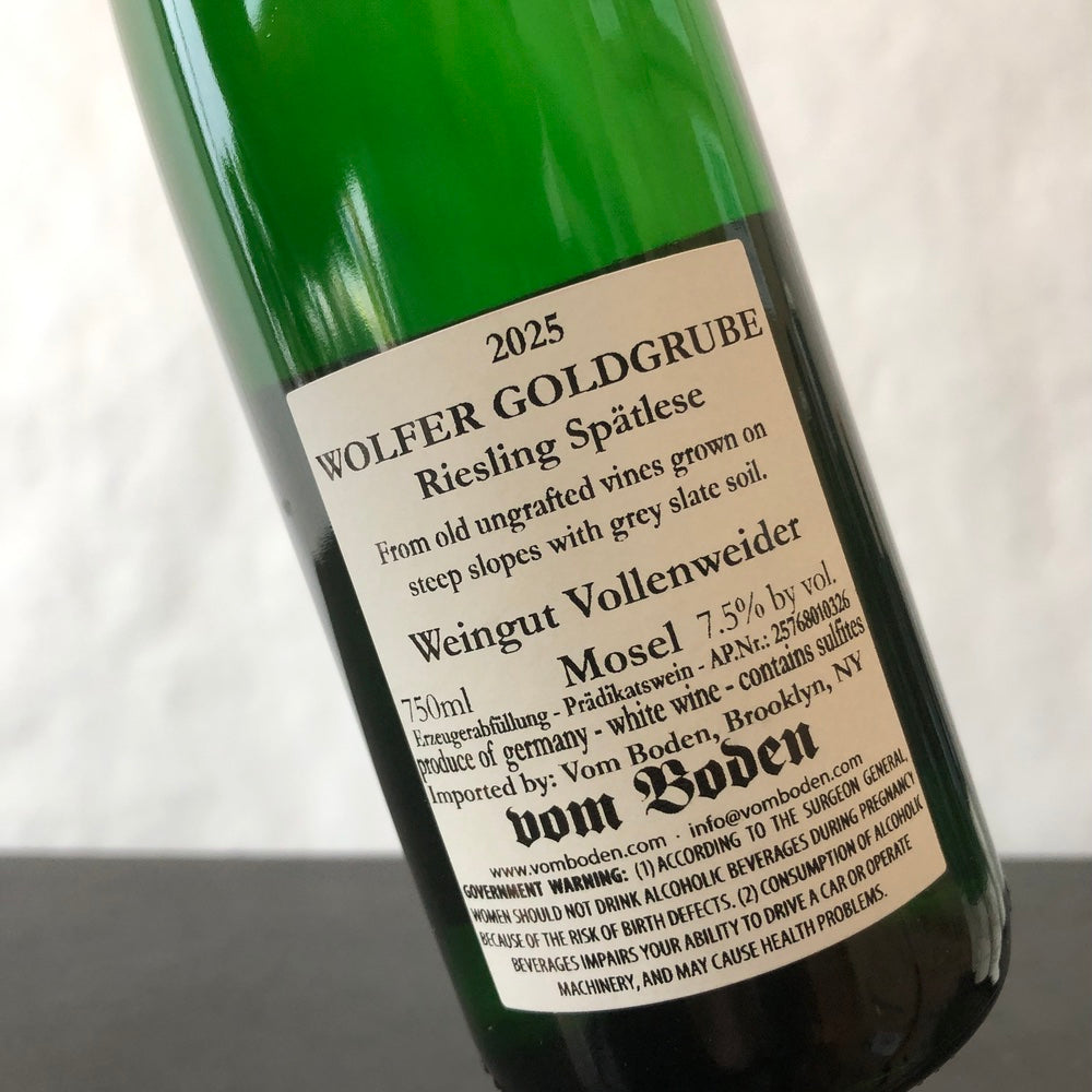 2025 Vollenweider Riesling Goldgrube Spätlese, Mosel, Germany