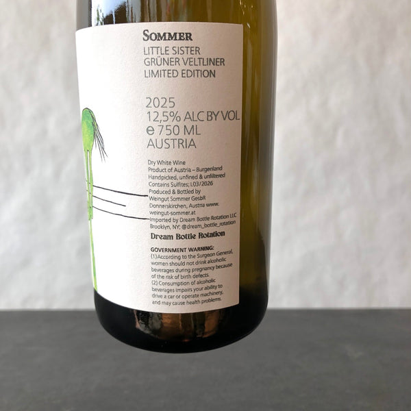 2025 Weingut Sommer Little Sister Gruner Veltliner Leithaberg, Austria
