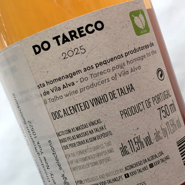 2025 XXVI Talhas 'Branco do Tareco' Vinho de Talha Branco Alentejo, Portugal
