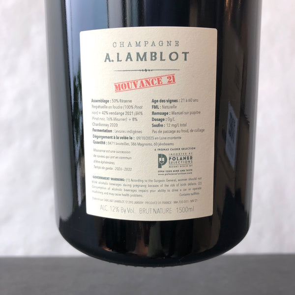 A. Lamblot Mouvance Brut Nature [2021] Champagne, France 1.5L Magnum