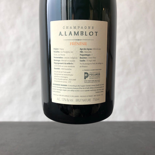 A. Lamblot 'Frenesie Meunier' [2023] Brut Nature Champagne, France