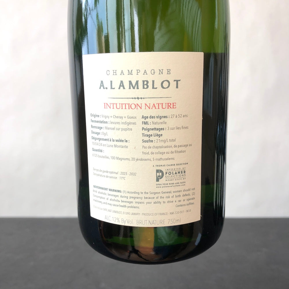 A. Lamblot 'Intuition Nature' Brut Nature [2018 - Extended Elevage] Champagne, France NV