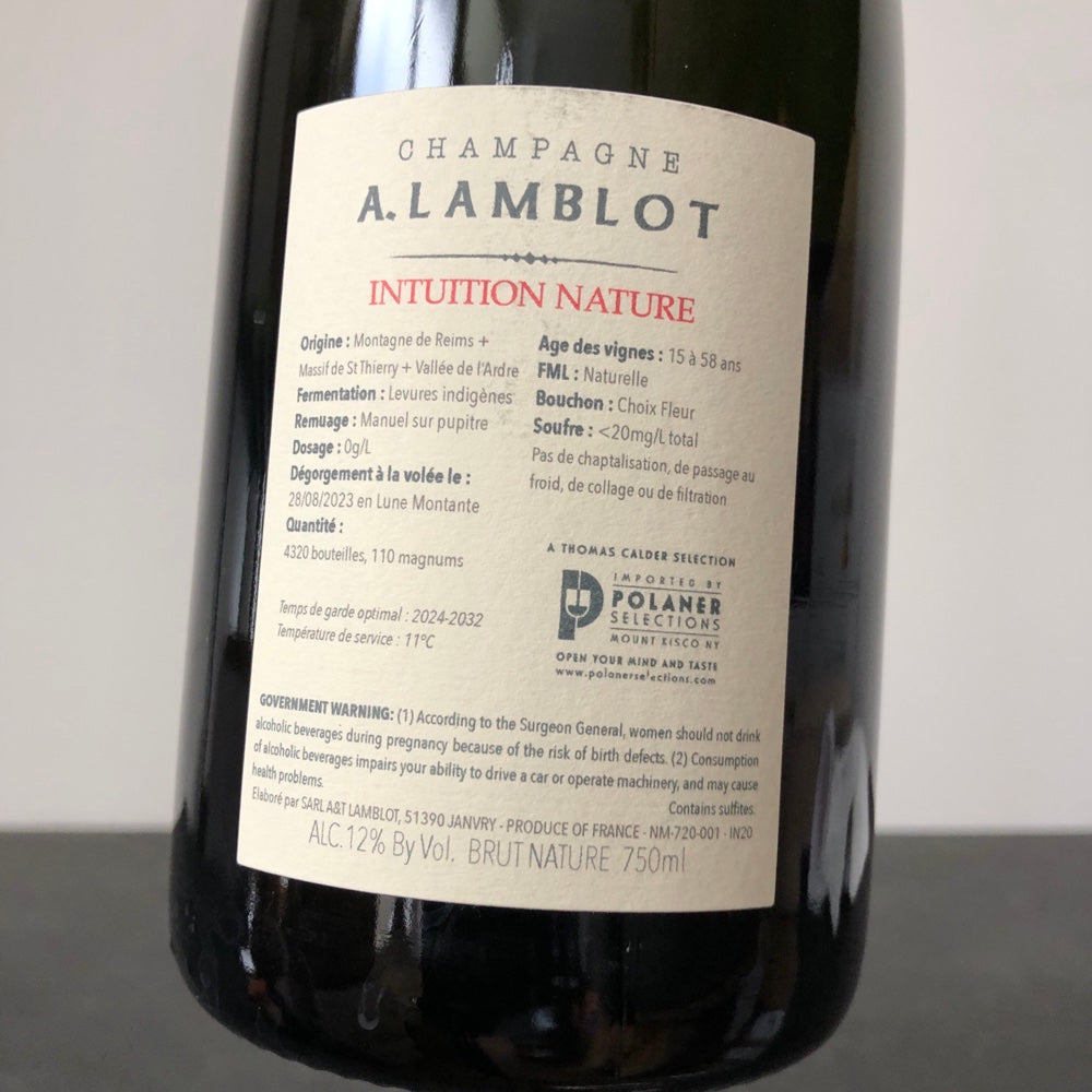 A. Lamblot 'Intuition Nature' Brut Nature [2020] Champagne, France NV