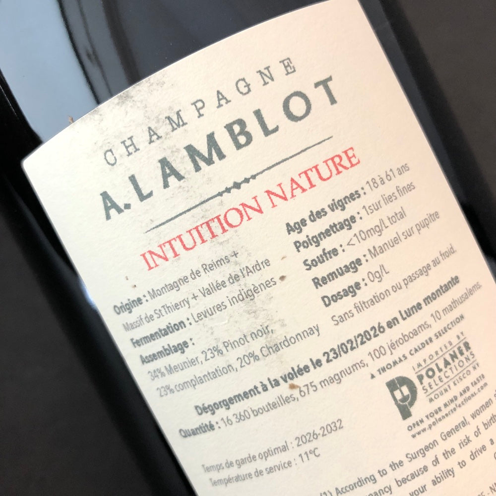 A. Lamblot 'Intuition' Brut Nature [2023] Champagne, France NV