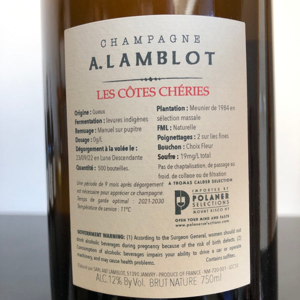 A. Lamblot 'Les Cotes Cheries' [2018] Brut Nature, Champagne, France NV