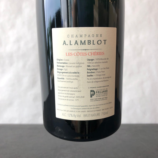 A. Lamblot 'Les Cotes Cheries' Brut Nature, Champagne, France [2020]