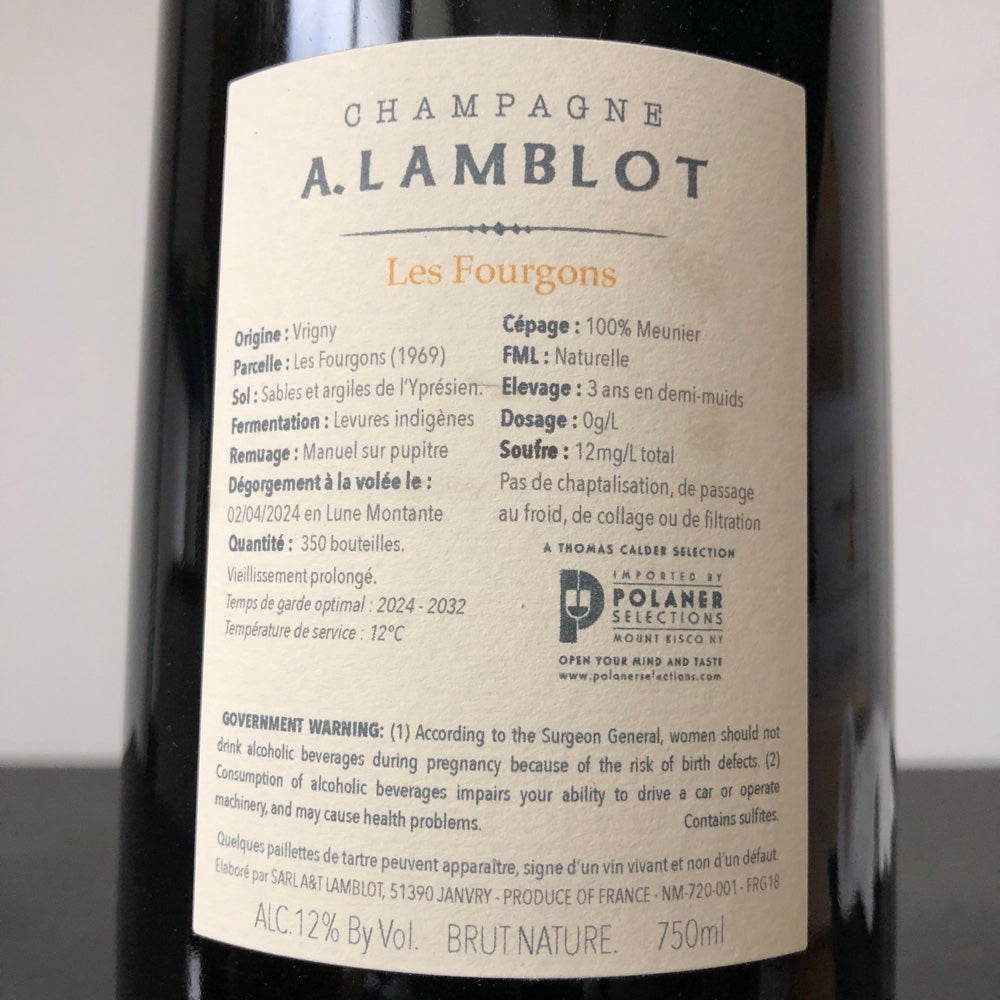 A. Lamblot 'Les Fourgons'  Brut Nature [2018] NV Champagne, France