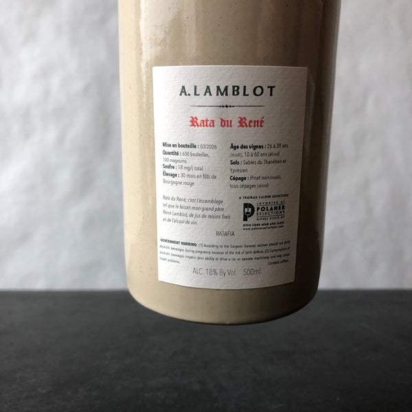 A. Lamblot 'Rata du Rene' Ratafia de Champagne Liqueur, France [2022] 500ml